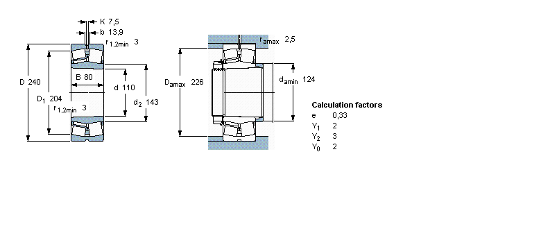 رولبرینگ 22322ek